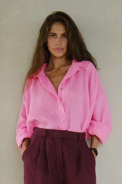 Fashion Solid Loose Casual Commuter Blouse