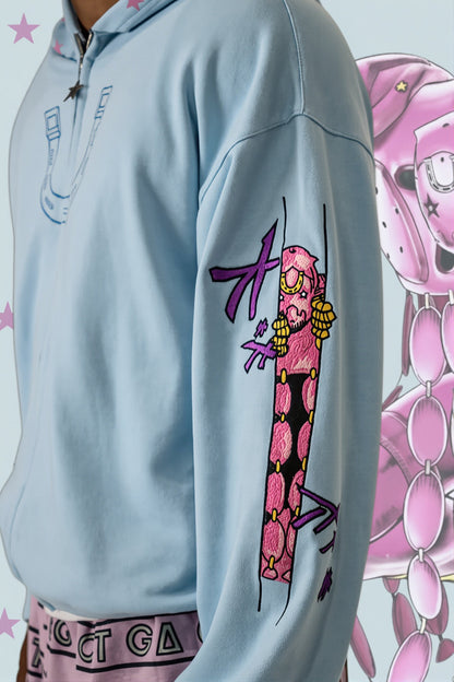 Anime JOJO Embroidered Zip Hoodie