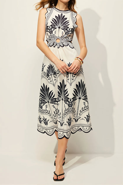 Floral Loose Midi Beach Boho Dress