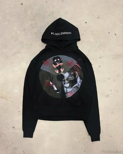 Dark Cartoon Letter Huge Hoodie