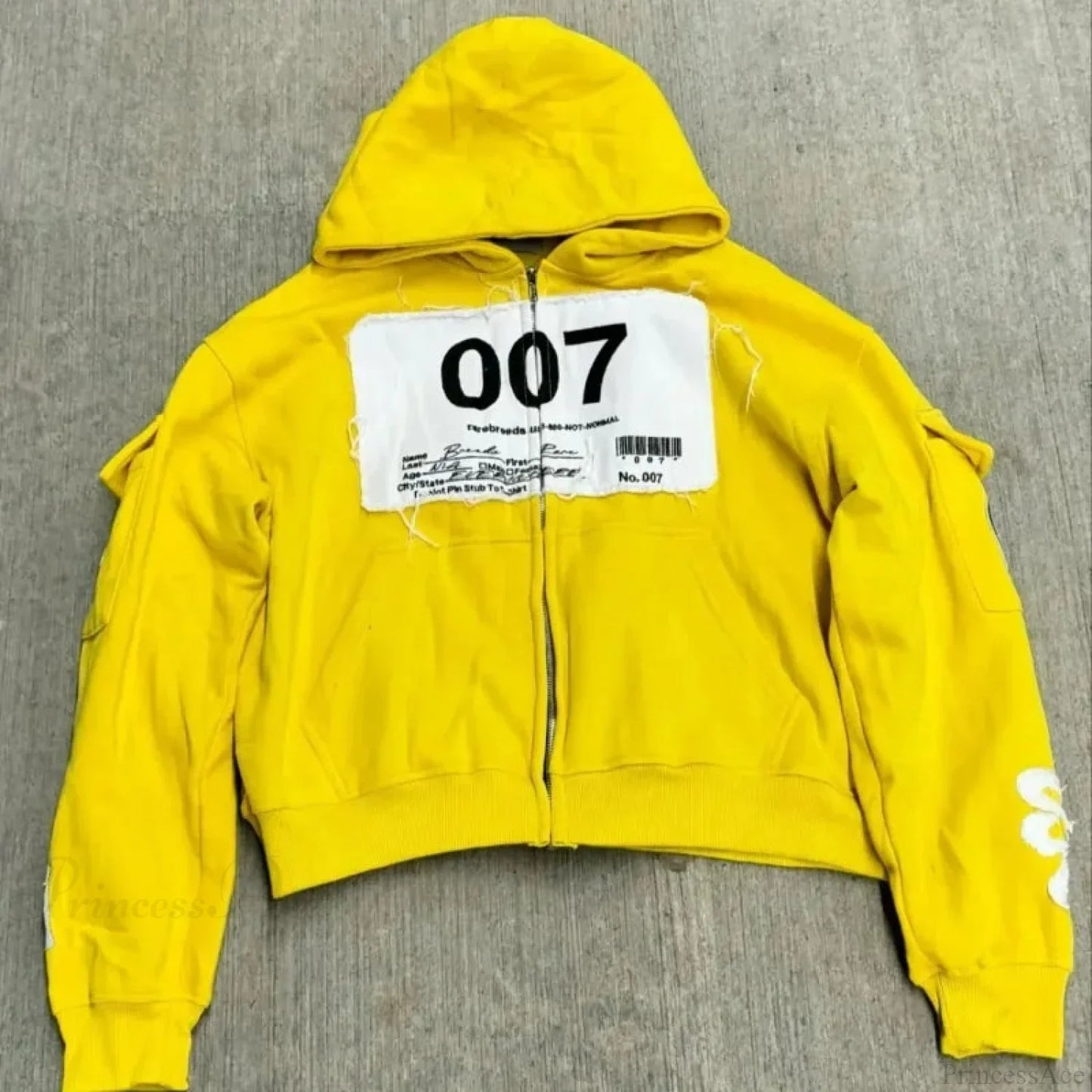 Dark Oversized Design Zip Hoodie