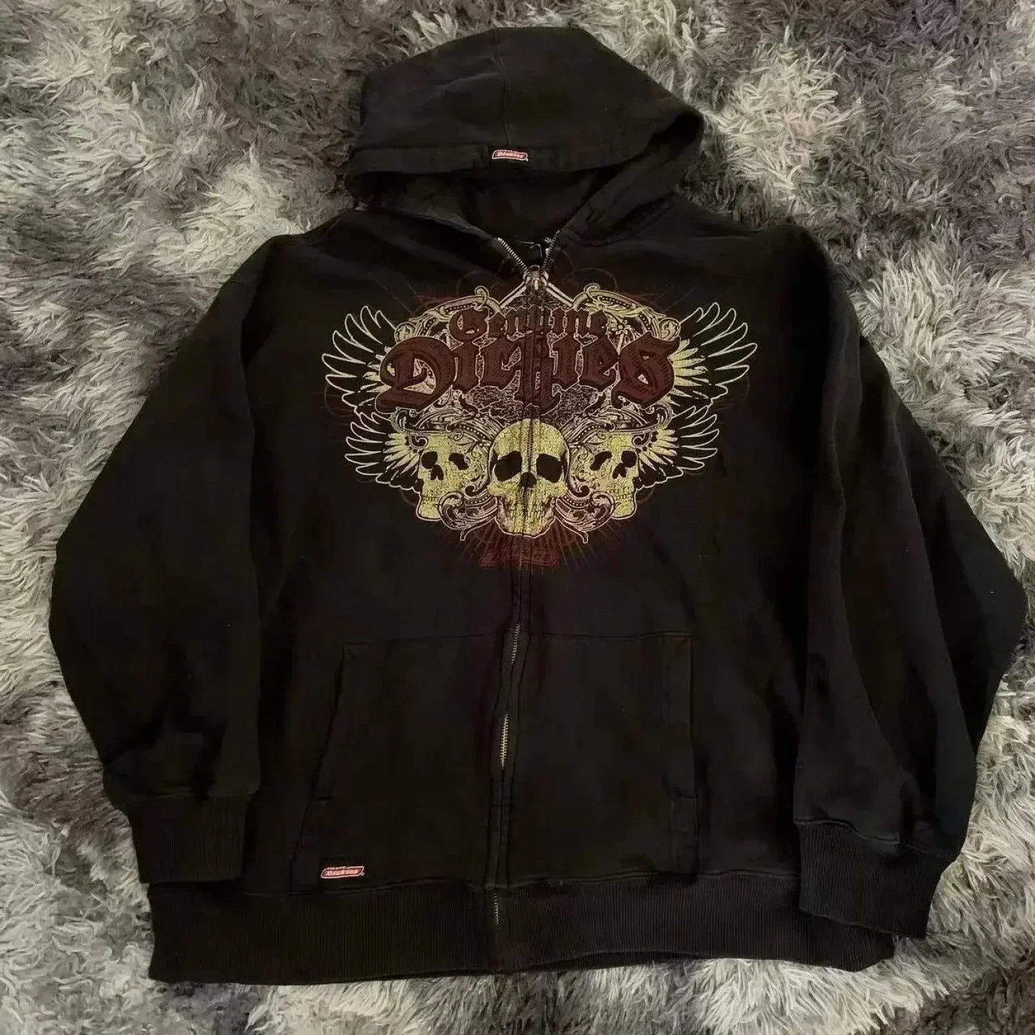 Dark Skull Oversized Zip Hoodie