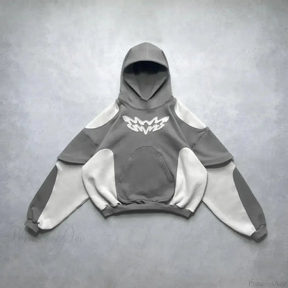 Dark Zipper Joined Vintage Hoodie