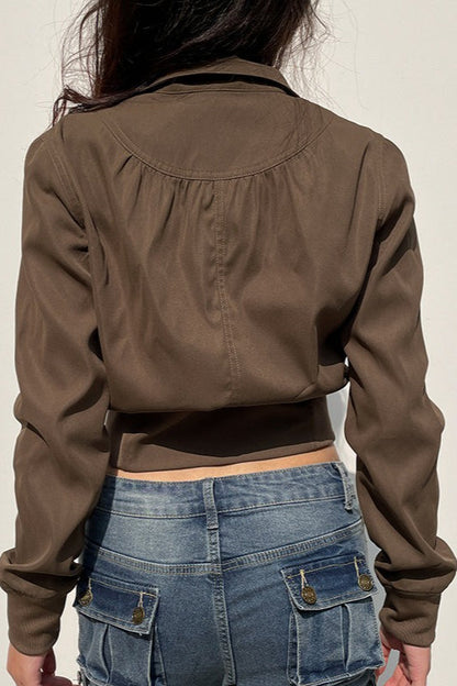 Utility Belted Zip Pocket Jacket