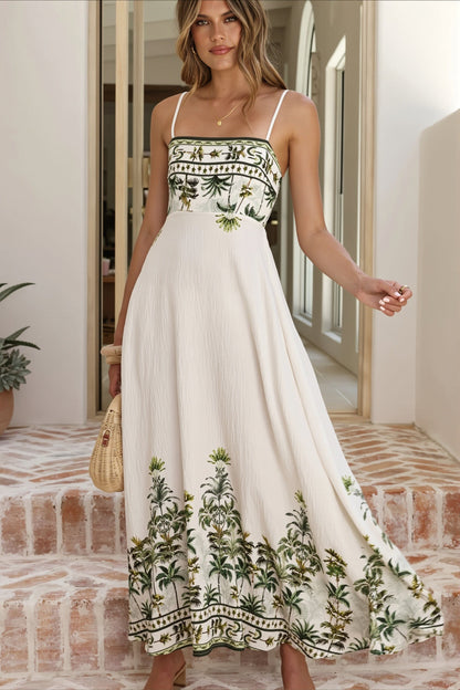Elegant Cami Floral Maxi Boho Dress
