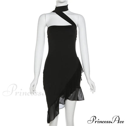 Draped Frill Stylish Tube Mini Dress