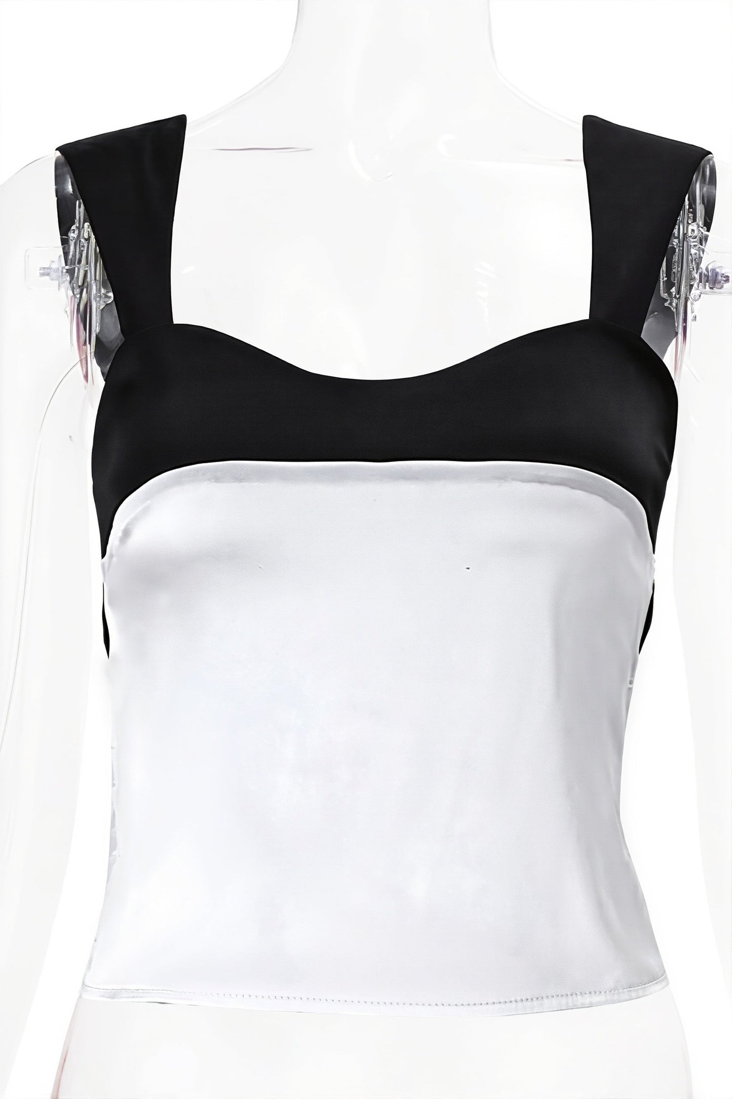 Colorblock Low Cut Tie Back Blouse