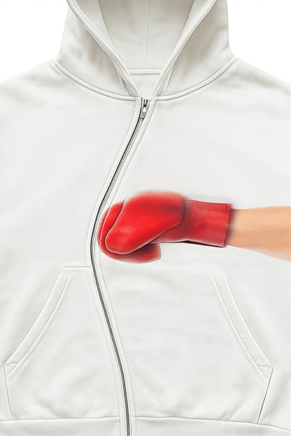 Y2K Punch Graphic Zip Street Hoodie