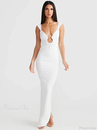 Elegant Maxi Spaghetti Strap Vacation Dress