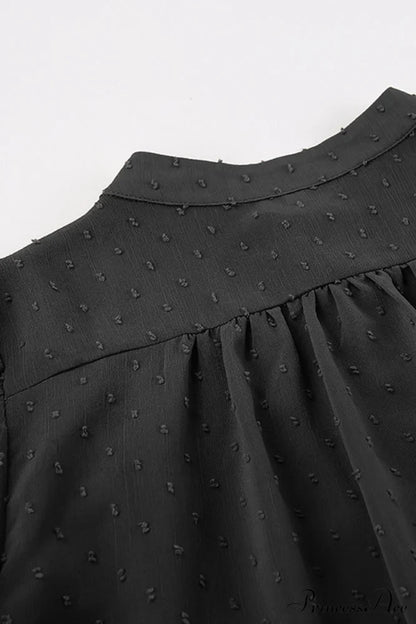 Elegant Neckline Mandarin - Flounce Blouse Solid 3 Color Options