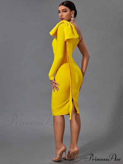 Elegant Sexy Bowknot Evening Club Party Dress