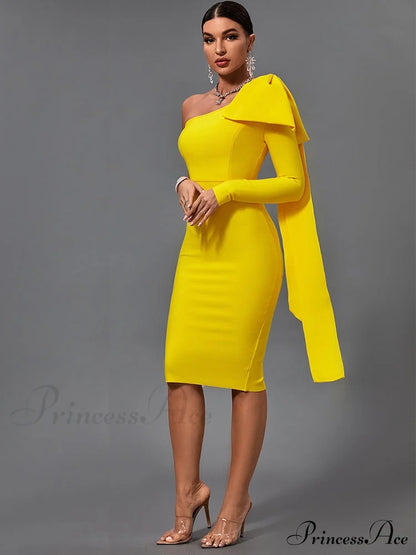 Elegant Sexy Bowknot Evening Club Party Dress