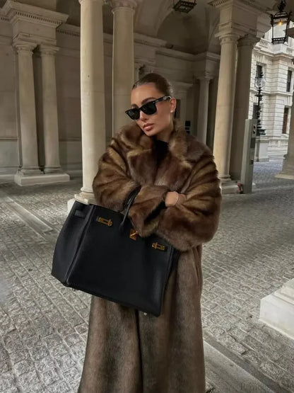 Elegant Woolen Belted Long Sleeve Overcoat