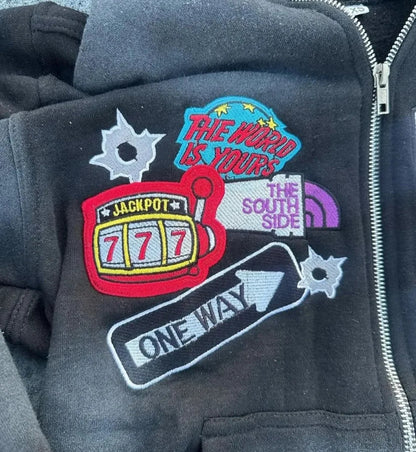 Embroidery Zipper Hoodie