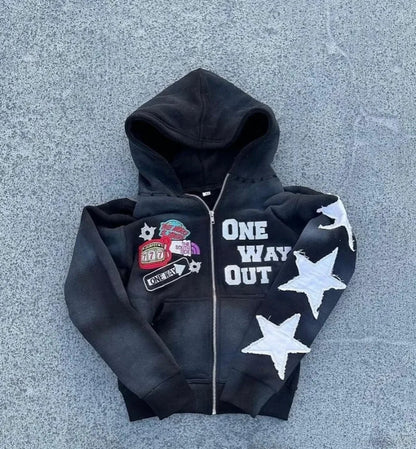 Embroidery Zipper Hoodie