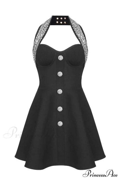 Enya Knit Stylish Backless Mini Dress