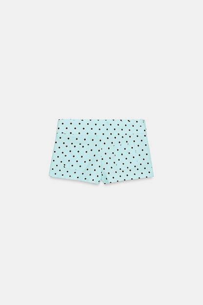 Trisha Linen Blend Polka Dot Stand Neck Belted Jacket and Low-Rise Pocket Mini Shorts Set