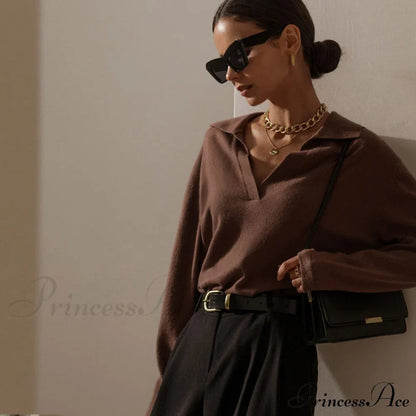 Fabulous Solid Color V Neck Classic Long Sleeve Sweater