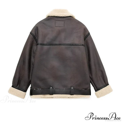 Faux Fur Stylish Double-sided Zipper Jacket