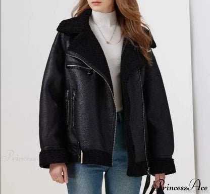 Faux Fur Stylish Double-sided Zipper Jacket