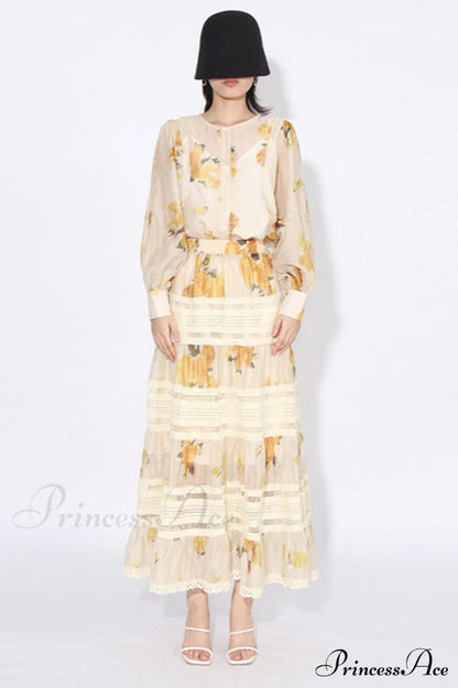 Faye Floral Top Charming + Skirt Set
