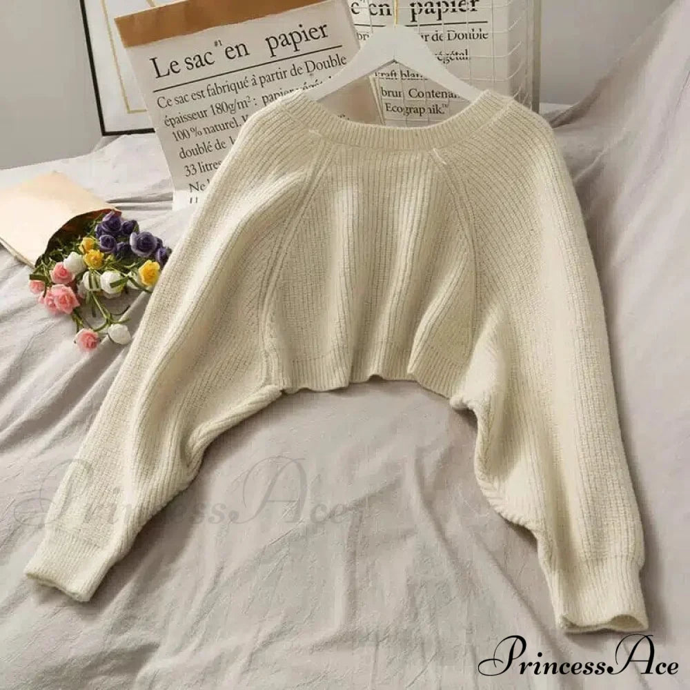 Female Solid Casual Chic Short Knitted Cardigans