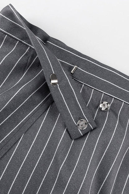 Fashion Striped Suit Blazer Two Piece Set