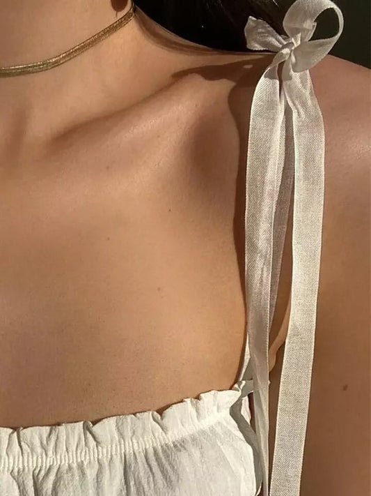 White Pleated Hollow Out Bustier Bandage Bodycon Crop Top Sleeveless Shirt Beach Boho Summer Aesthetic Casual E-Girl Kawaii Korean Japanese Harajuku