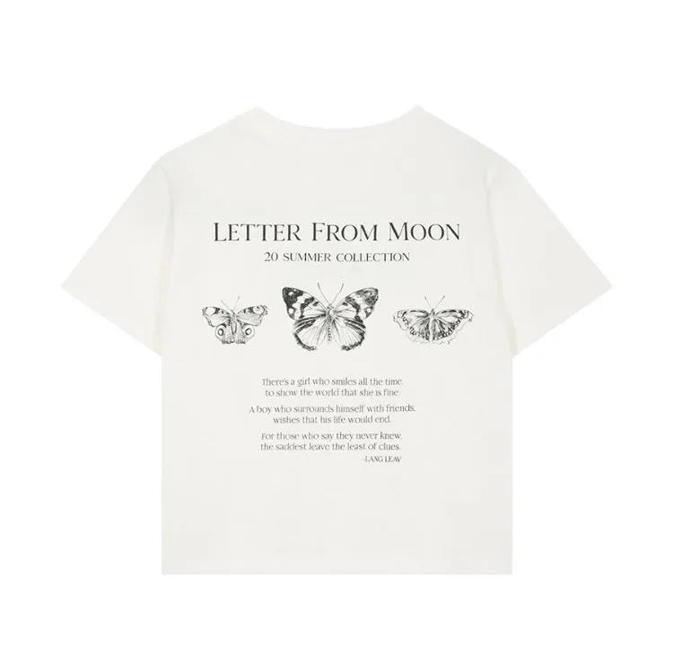 Butterfly Embroidery Short Sleeve T-shirt