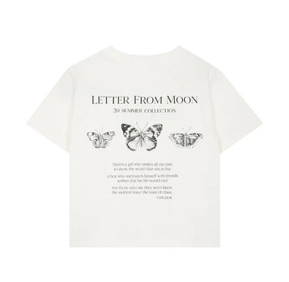 Butterfly Embroidery Short Sleeve T-shirt