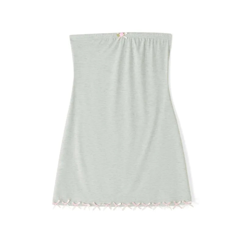 Green Rose Bow Strapless Mini Dress