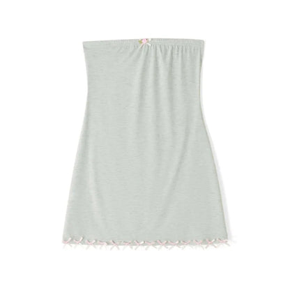 Green Rose Bow Strapless Mini Dress