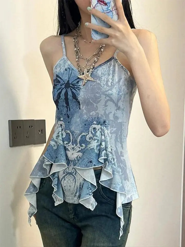 Blue Y2K Tank Top