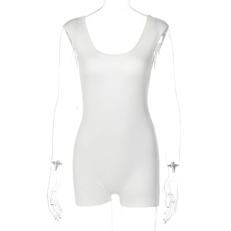 White Backless Romper