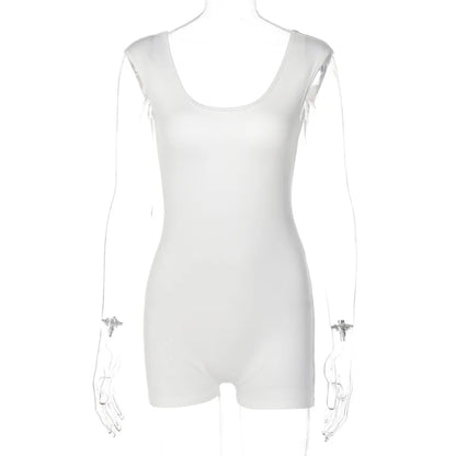 White Backless Romper