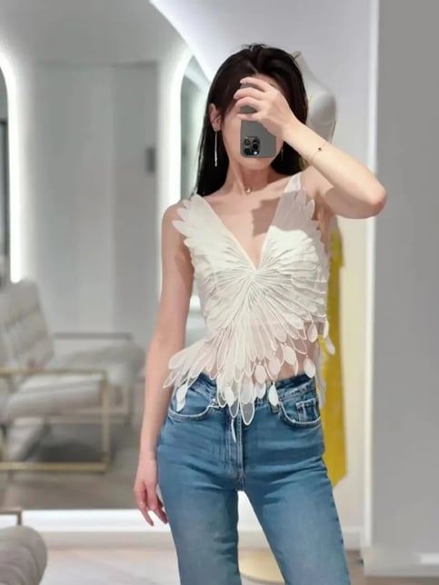 Fairy Wing Backless Corset Top