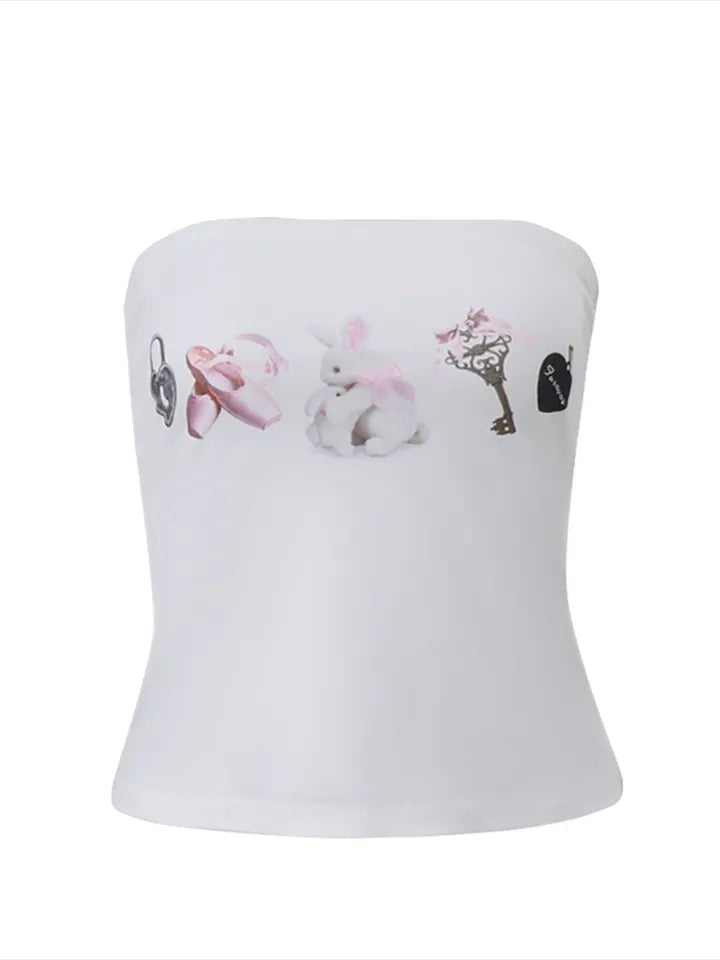 Ballet Print Tube Top