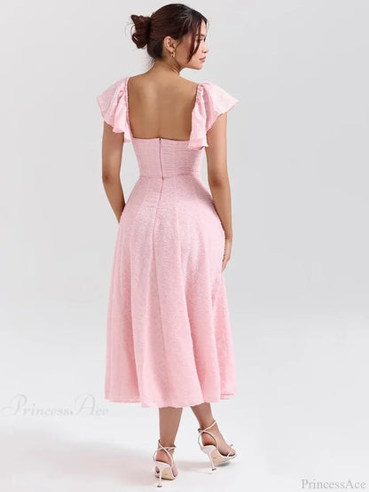 Floral Waist Wrap A-line Vacation Dress