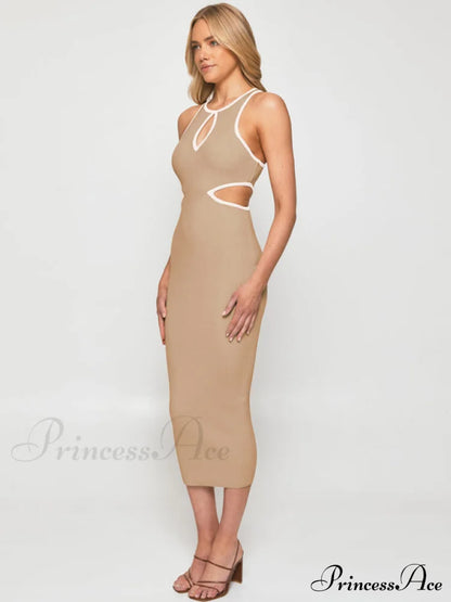 for Gown Figure-hugging Cutouts Midi Women