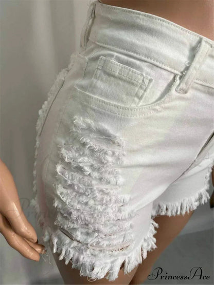 for Warm-Season Waist High Denim Hole Pants Out Ripped Hollow Shorts Women