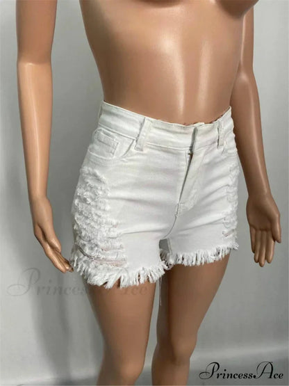 for Warm-Season Waist High Denim Hole Pants Out Ripped Hollow Shorts Women