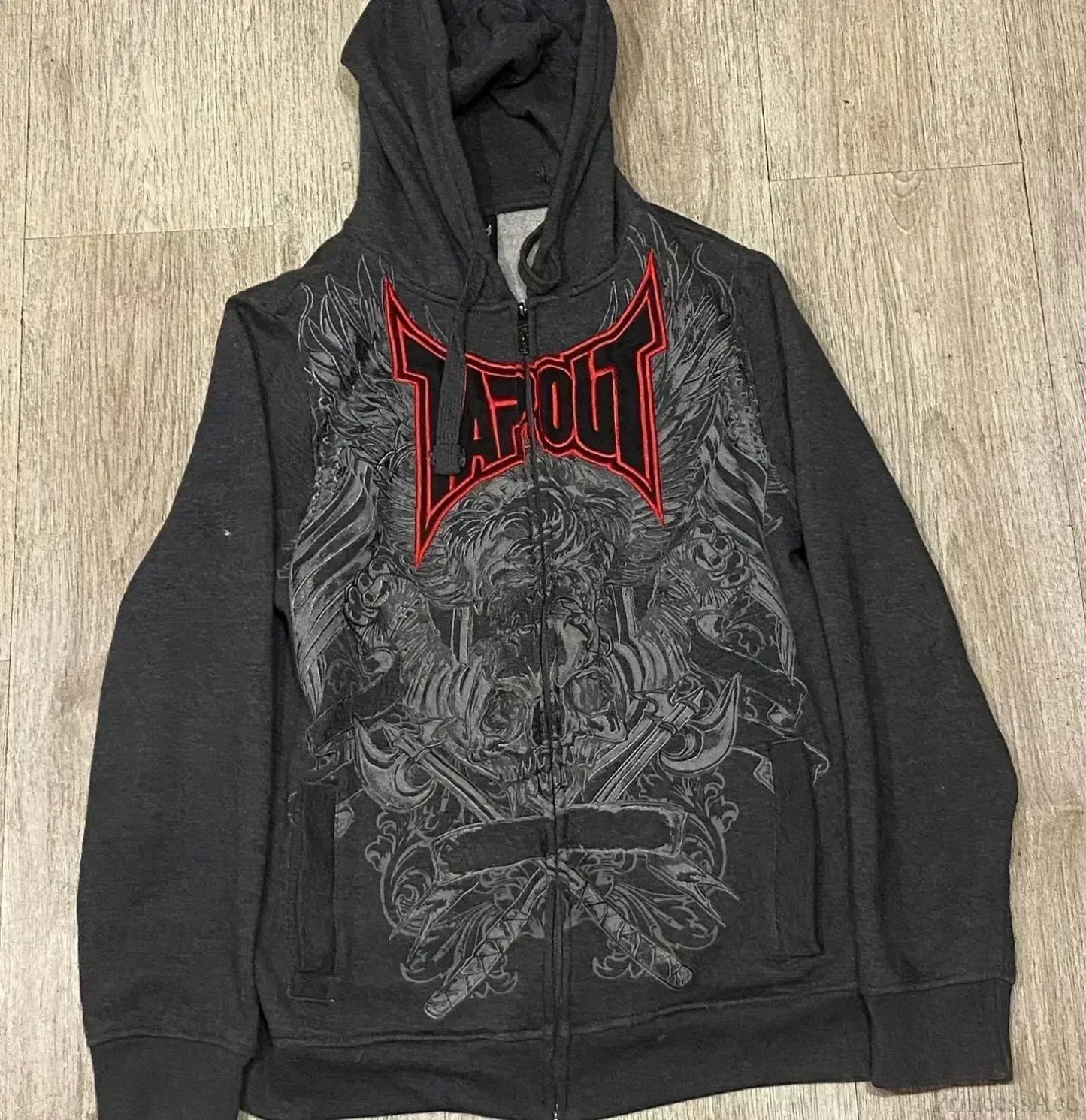 Gothic Letter Print Fall Hoodie