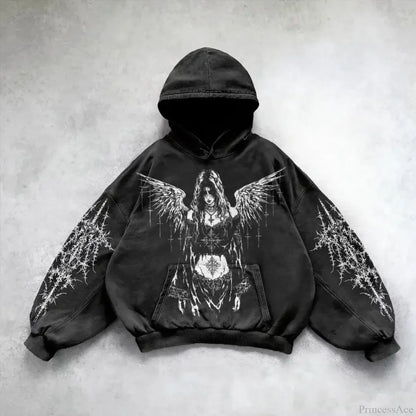 Goths Pattern Print Hoodie