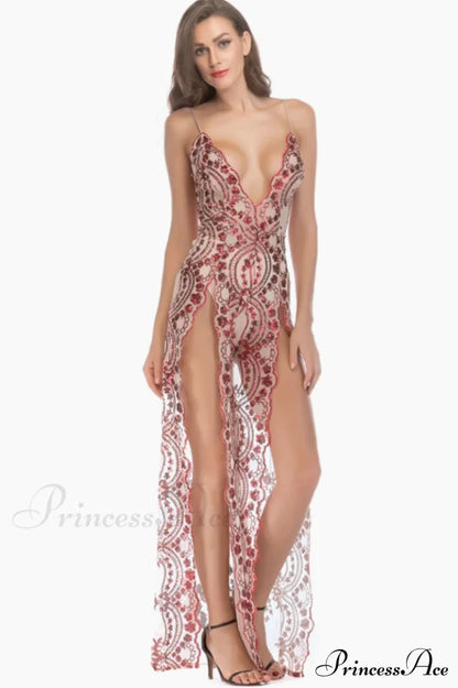 High Slit Backless Charming Boho Cocktail Gown