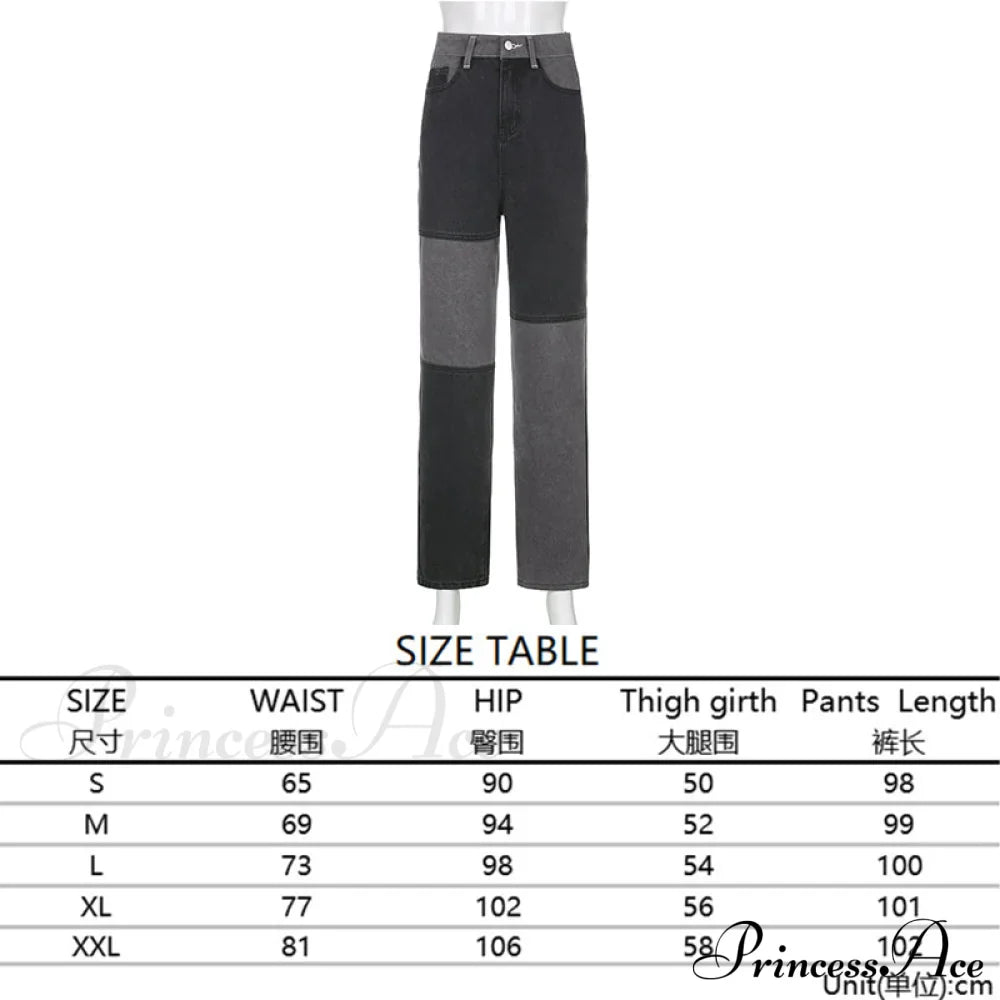 High Street Variegated Patchwork Jeans