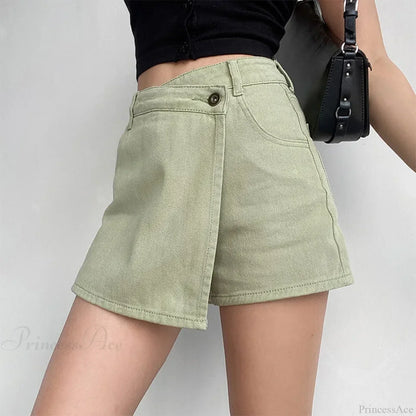 Irregular High Waist Denim Skirt