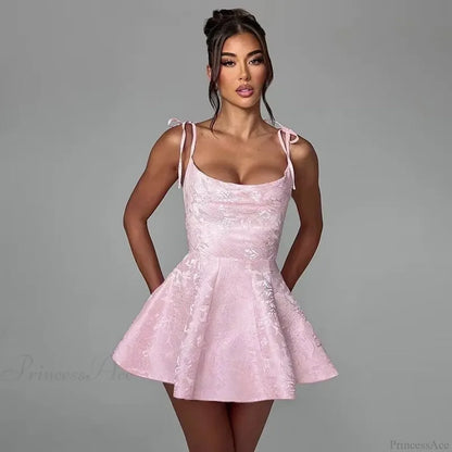 Jacquard Waist Wrap A-line Vacation Dress