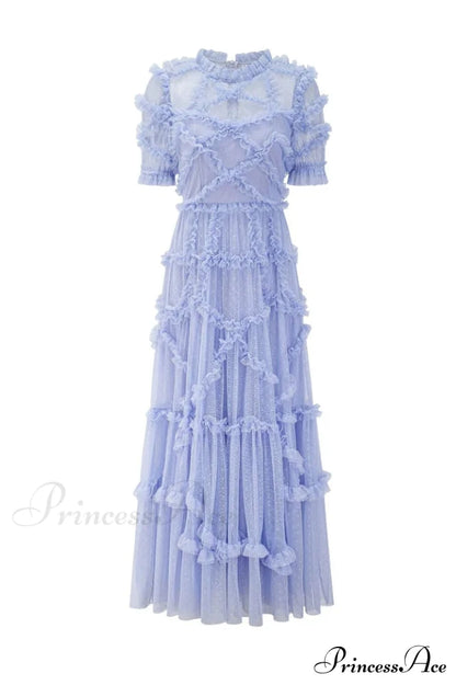 Kinley Ruched Ruffle Charming Hem Maxi Dress