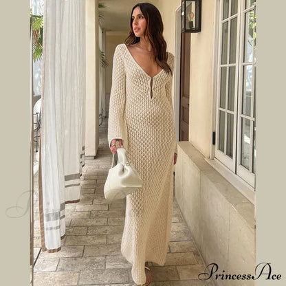 Knit Flare Stylish Long Sleeve Dress