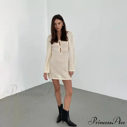 Knit Flare Stylish Long Sleeve Dress